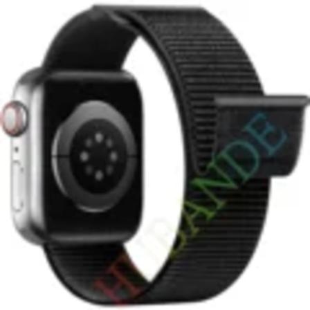Nylon Loop Rem til Apple Watch Band 49Mm 45Mm 44Mm 42Mm 41Mm 40Mm 38Mm Smart Bælte Armbånd Iwatch Ultra 8/7/6/Se/5/4/3. 3 Dark Black 42mm or 44mm or 
