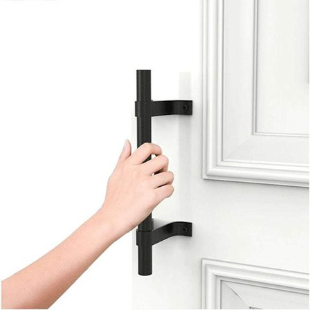 Barn Sliding Door Knob Set Antique Cast Heavy Duty Solid Iron Door Knob (Black)