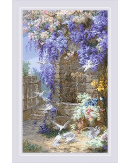 Stickpackung Bild Frühling an der Treppe - Riolis