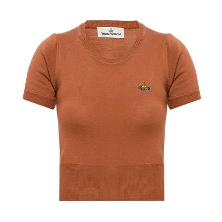 Vivienne Westwood Wool top with logo Brun, Dame