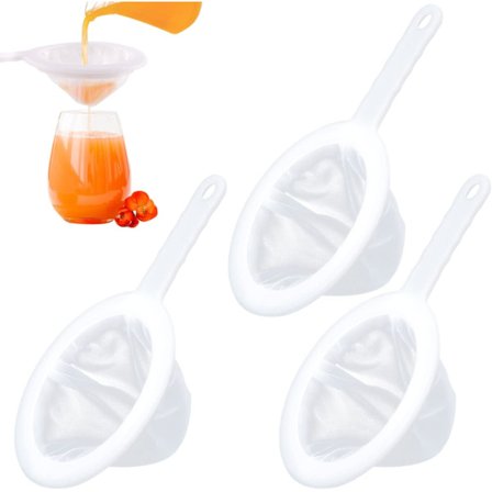 3 st Ultrafin nylonnät sil, plast sil finmaskig sil med handtag (100/200/400 mesh)