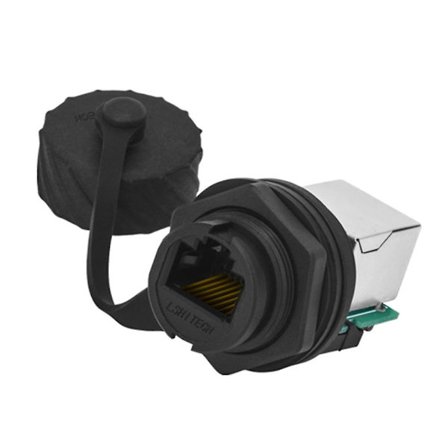 RJ45 Ethernet-stik Cat5e Han til Hun Vandtæt Stik Socket Panelmontering A