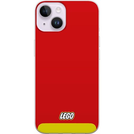 Apple iPhone 15 Plus Gjennomsiktig deksel Lego Rød Gul Plakat Byggeklosser Offisielt Logo Leker Retro Vintage Design Klassisk Lekemerke Kunst