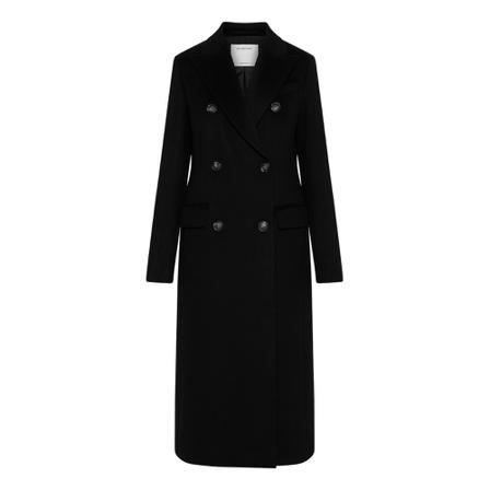 Sportmax Double-Breasted Coats Sort, Dame Uldfrakker