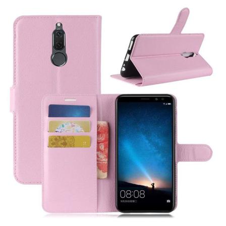 Huawei Mate 10 Lite Enfärgat Skinn Fodral - Ljus Rosa