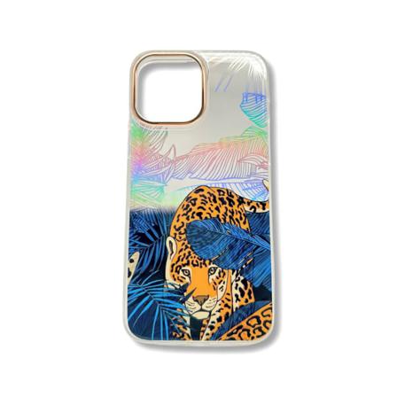 Iphone 12 13 Pro Max Leopard Smyger I Djungeln Blå Blue One Size