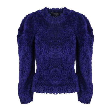 Stella McCartney Furry Textured Knit Crop Sweater Blå, Dame