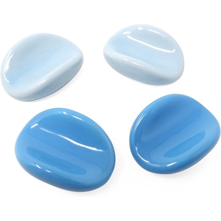 4 st breda bönformade ätpinnar i keramik