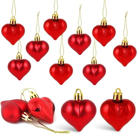 12 stykker julekuler i hjerteform, Christ