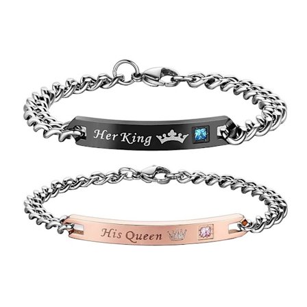 Kærligheds armbånd - Par smykker - Her King / His Queen