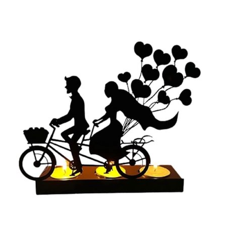 Metal Lysestage Par Lysestage Valentinsdagsgave Romantisk Fyrfadslysestage Julepynt til Hjemmet[HK]