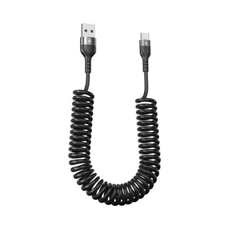 66W 5A Rask Lading Type C kabel 3A Mikro USB Fjær Bil USB kabel