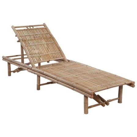 Vidaxl Solsäng Med Dyna Bambu Beige