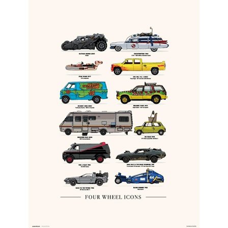 FOUR WHEELS ICONS - Art Print