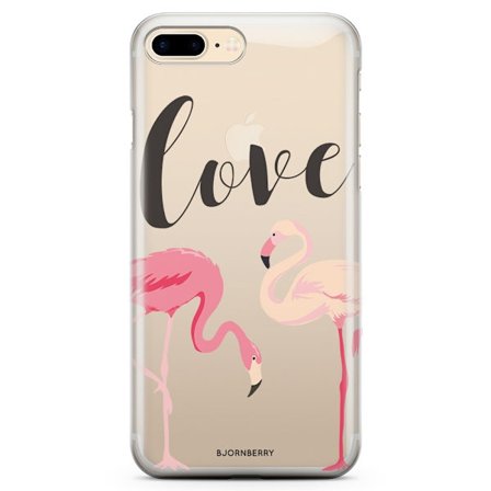 Bjornberry iPhone 7 Plus TPU Skal - Love Flamingo