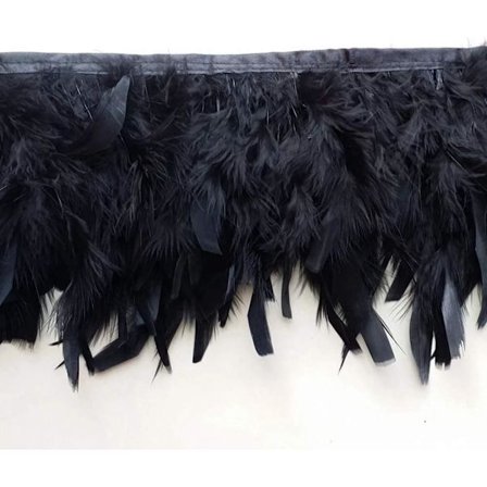 Höyhentyyny nauha juhliin, häihin, ompeluun, askarteluun, vaatteisiin, koristeluun - 1,8 m musta
