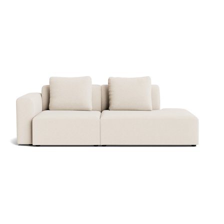 Como Højrevendt Loungesofa - Loop Creme - Håndlavet, Slidstærk med Ekstra Rygpuder - 226x100x83cm - Elegant Sofa