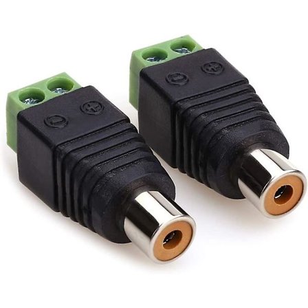 2-pak hann phono til AV-skruekontakt lydadapterkabel for A