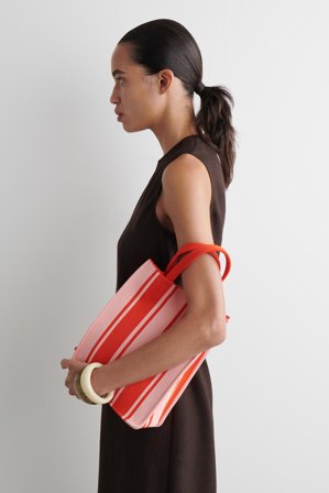 COS Women's Mini Striped Tote Bag in Orange