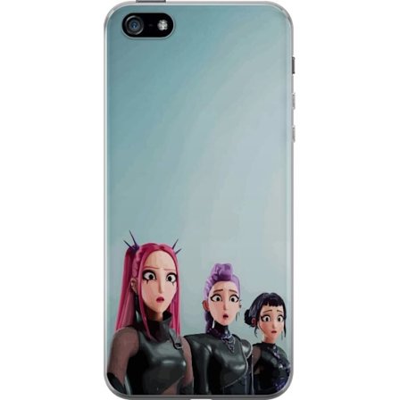 Yhteensopiva Puhelinkuori Apple Apple iPhone 5 Kolme animoitua naista, joilla on värikäs tukka futuristisessa tyylissä ja yllättyneet ilmeet