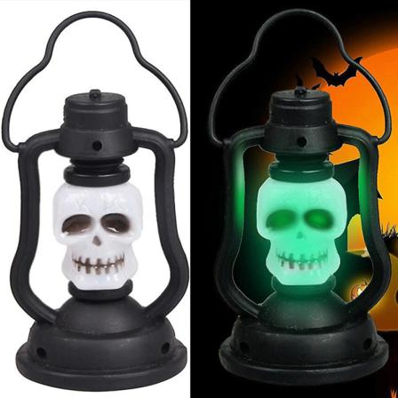 Halloween Skull Handhållen Fotogenlykta Nattljus Led-dekor