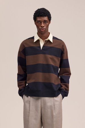 NN.07 David Sweatshirt Herre Brun Økologisk Bomuld