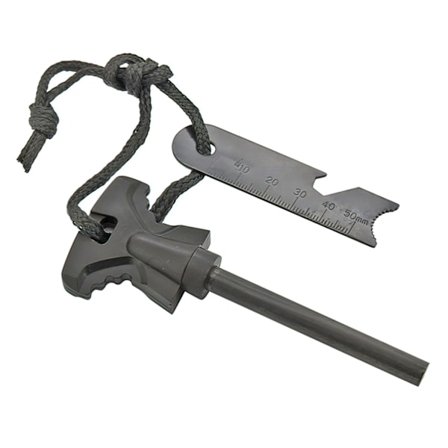 Tændstål / Magnesium Ildstarter - Tænder Sort Sort