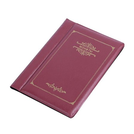 Myntsamling Bok Mynt Förvaring Album WINE RED Wine Red