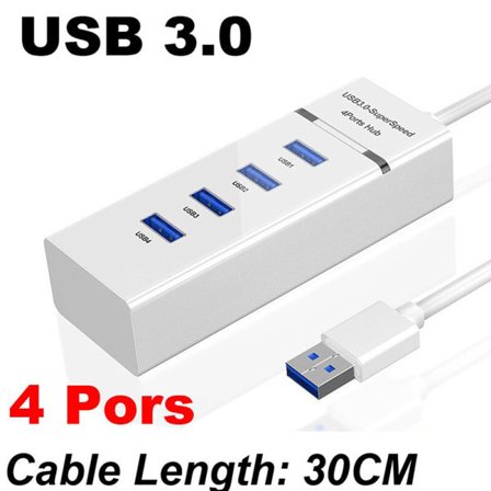 USB 3.0-port Hub Splitter Adapter Kabel Dator USB Splitter Hvit