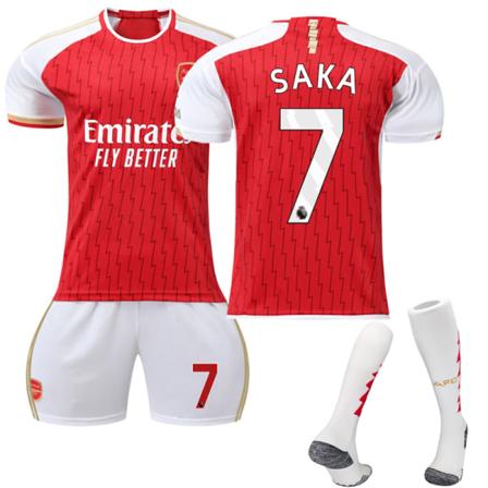 2023-2024 Arsenal Hemma Barn Fotbollströja med strumpor nr 7 Saka 24