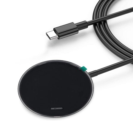 Trådlös Laddare 15W Aluminum - Svart
