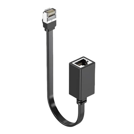 CAT7 Ethernet forlængerkabel 90 graders nedadvinklet han til hun RJ45-stik