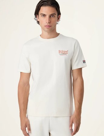 FILA Navigli Pasta Regular Graphic T-Shirt - Cream - XL