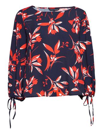 Eliva Crepe Light Ls Top Blue French Connection