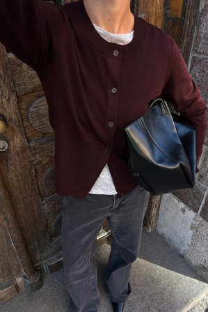 NA-KD Cardigan en maille fine - Pulls fins - Bordeaux - S