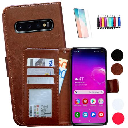 Samsung Galaxy S10 - PU Læderpung Etui Vit