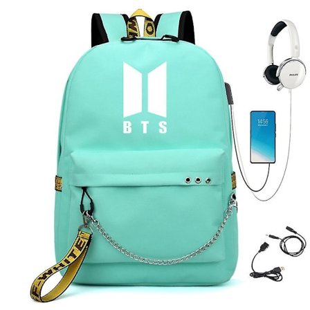 Bts Backpack Cute Usb Charging School Bag