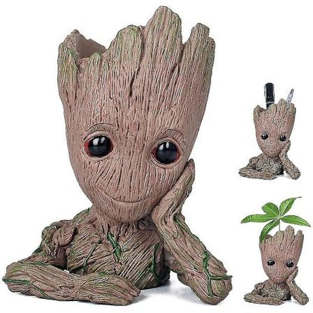 Baby Groot Blomkruka, Cartoon Baby Groot Växter Kruka Med Dräneringshål, Inomhus