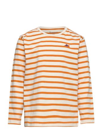 Boxed Fit Striped Long Sleeve T-Shi T-shirts Long-sleeved T-shirts Multi/mønstret Knowledge Cotton Apparel