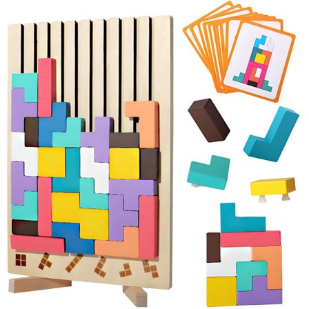 Träpussel pedagogiska leksaker Montessori spel 3 4 5 6 år intelligens pussel hjärna till...