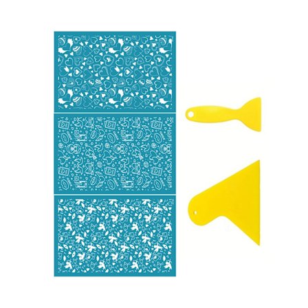 Silkeskærm Stencils Skabelon til Ler Genanvendeligt Silkeskærm Print med Skraber