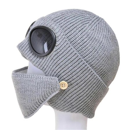 Høst Vinter Aviator Lue Avtakbar Linse Solbriller Design Ansikts- og Ørebeskyttelse Strikkede Beanies Lue Menn Kvinner Lue Sykkelutstyr