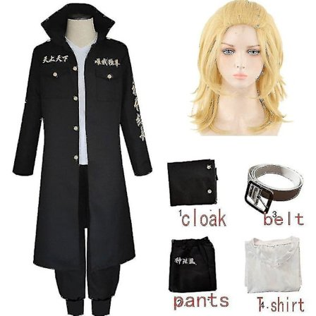 Anime Tokyo Revengers Sano Manjiro Cosplay Kostym Unisex Tokyo Manji Gang Mikey Jacka mantelbyxor