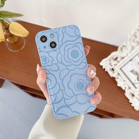 Fodral för iPhone 16 Far Peak Blå lädertextur kamelia