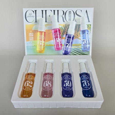 Sol de Janeiro brasilianskt parfymset, vitt set med fyra delar, Rio Summer Spray