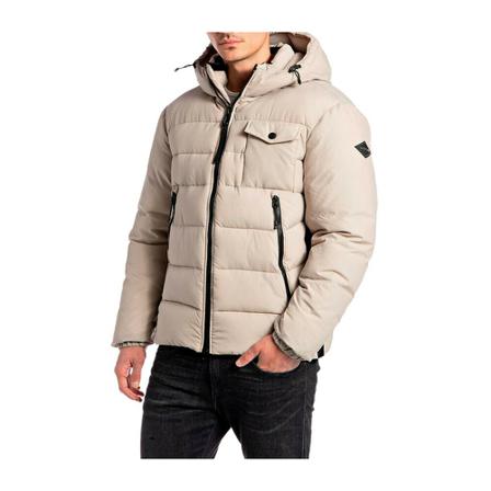 Replay Down Jas , Beige , Heren , Maat: XL