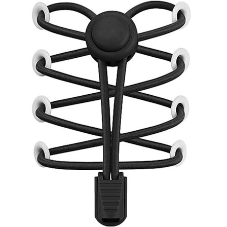 Elastiske snørebånd med snøring - ingen binding nødvendig - ensfarvet 15. Sort (1 par) Hvid (1 par)