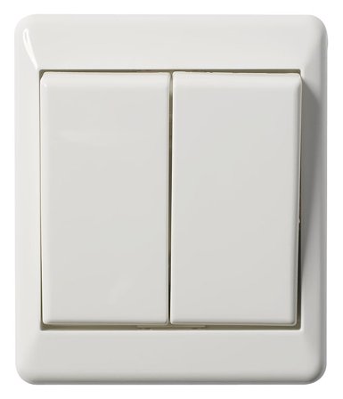 Elko EKO03620 Strømbryter utenpåliggende, hvit Dobbeltrapp, Strømbrytere & vegguttak