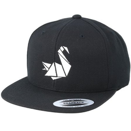 Origami - Svart snapback Keps - Swan Black/White Snapback @ Hatstore