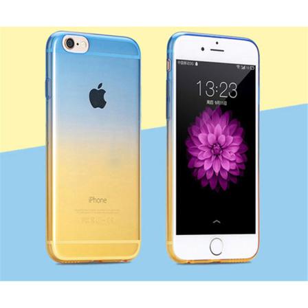 Gradient Färgade Silikon Tpu-skal Till Iphone 7/8 - Fler Färger Blue Blå/gul